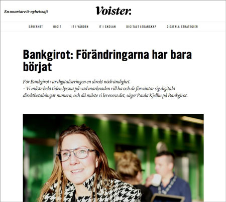 The interview is in Swedish and talks about digitizations and the future for Bankgirot