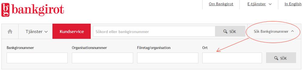 Sök Bankgironummer