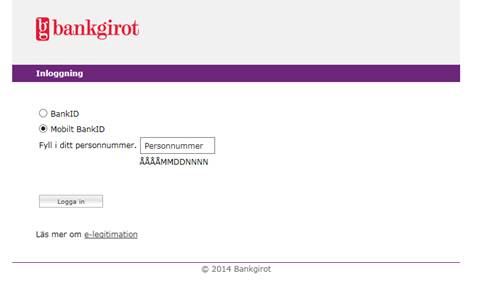 Logga in med mobilt BankID 